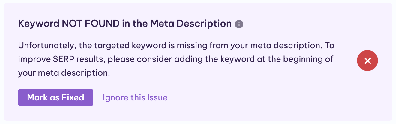 Keyword in Meta Description